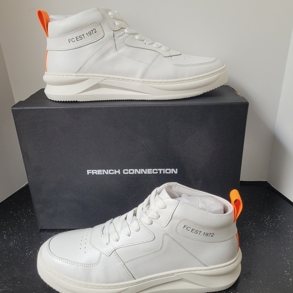 French Connection Chrisley Leather High-Top Sneakers - Picture 1 of 7